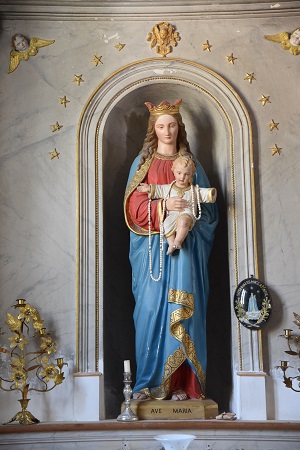 Statue de Notre-Dame du Rosaire de la chapelle Sainte-Catherine de l'église de Villette-sur-Ain